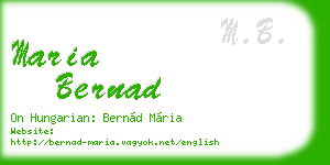 maria bernad business card